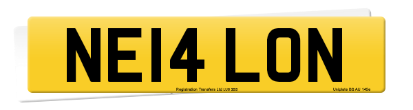 Registration number NE14 LON